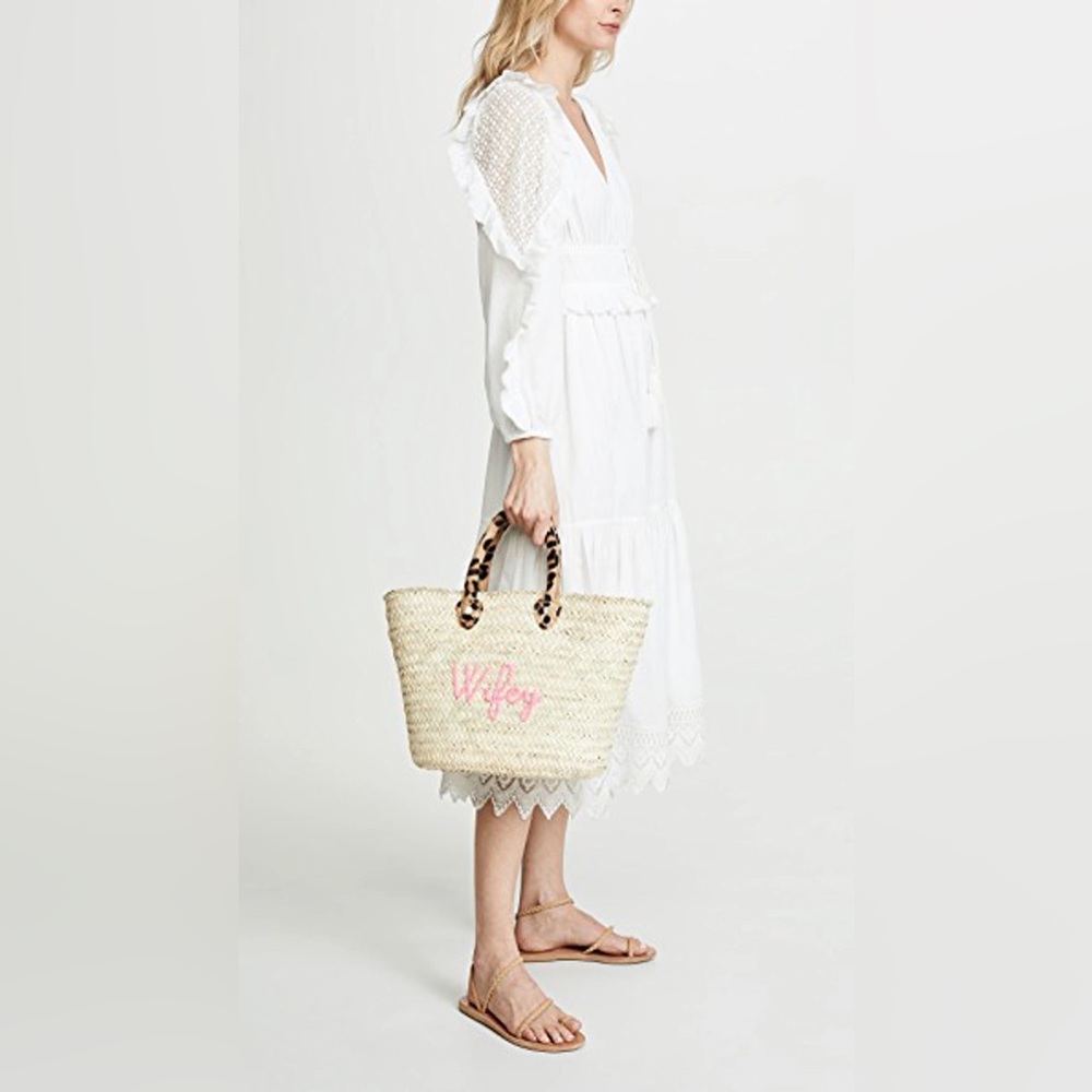 Poolside Bags Le Superette Wild Wifey Tote Bag Leopard Handles